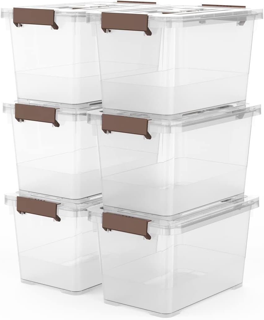 Clear Stackable Plastic Storage Bins With Lids