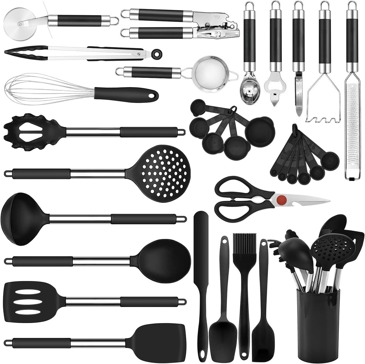 Silicone Kitchen Utensils Set With Holder