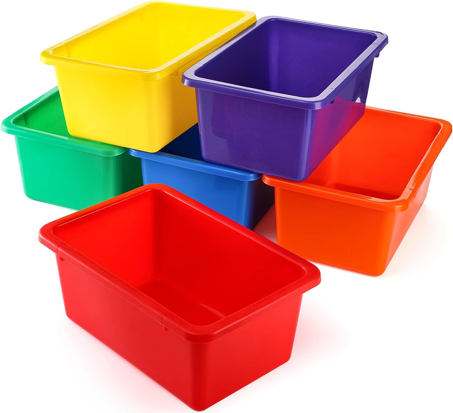 Stackable Plastic Cubby Storage Organizer Bins
