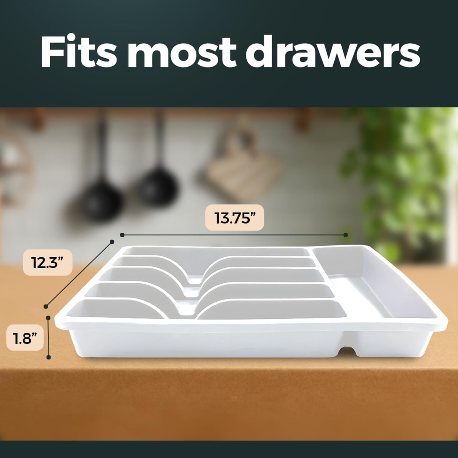 Non‑Slip Silicone Cutlery Drawer Organizer