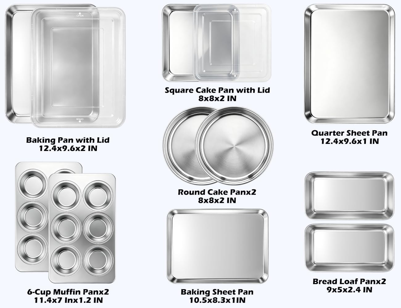 Stainless Steel Baking Sheet Set With Lid