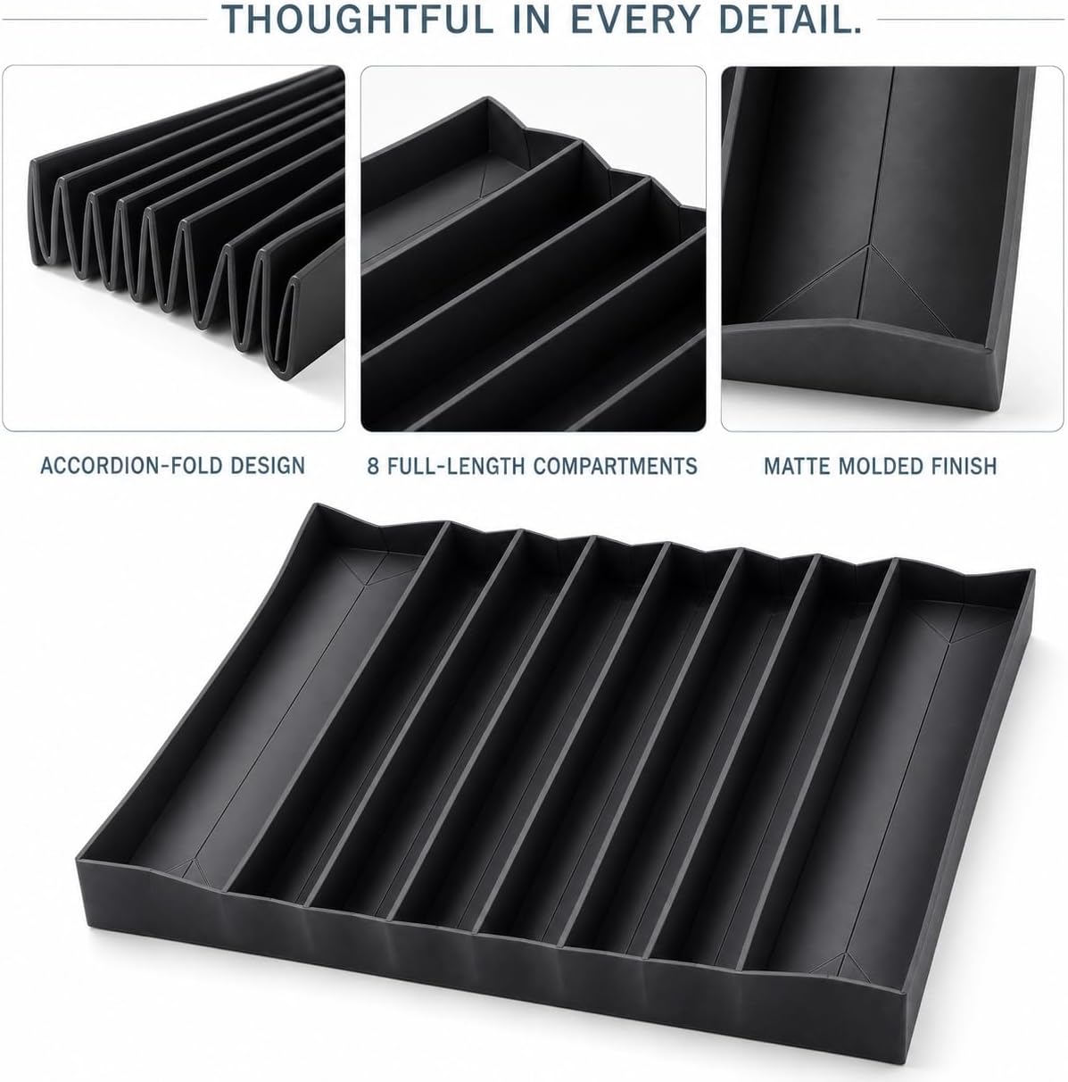 Expandable Silicone Utensil Drawer Organizer
