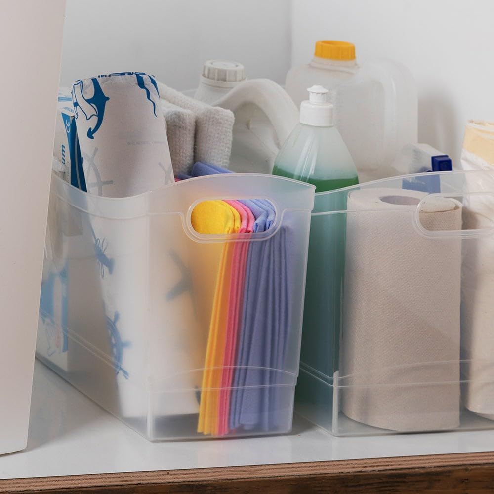 Clear Narrow Plastic Kitchen Storage Bins