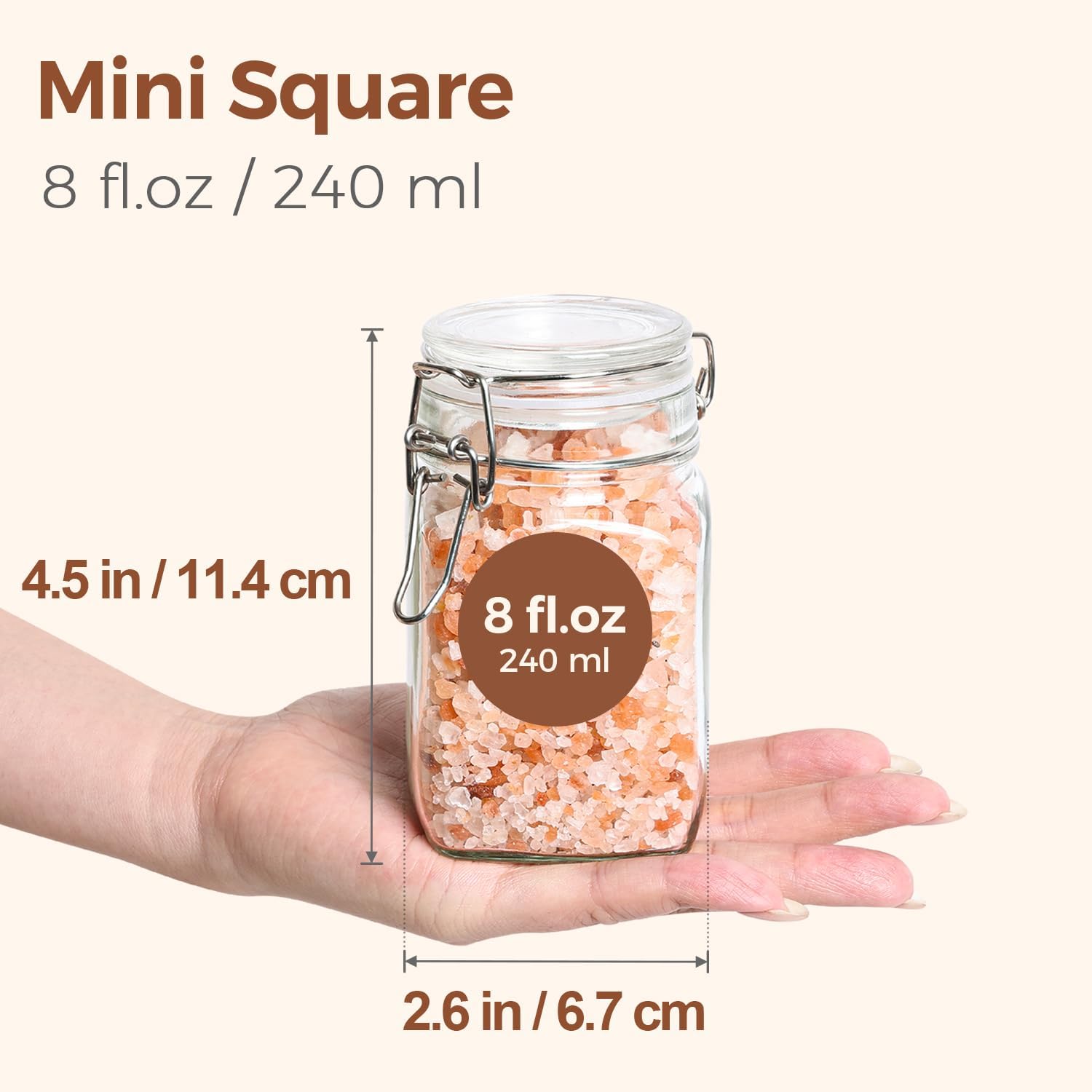 Square Glass Spice Jars with Labels