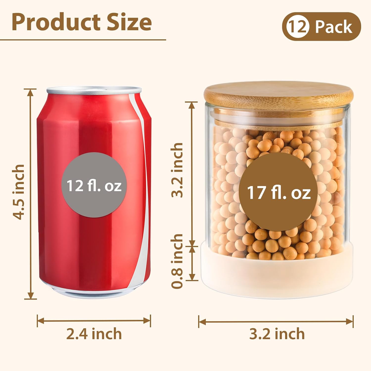 Round Glass Jars With Bamboo Lids