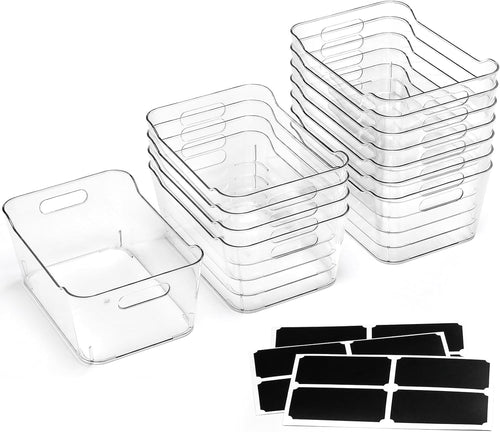 Clear Multi‑Purpose Plastic Storage Organizer Bins