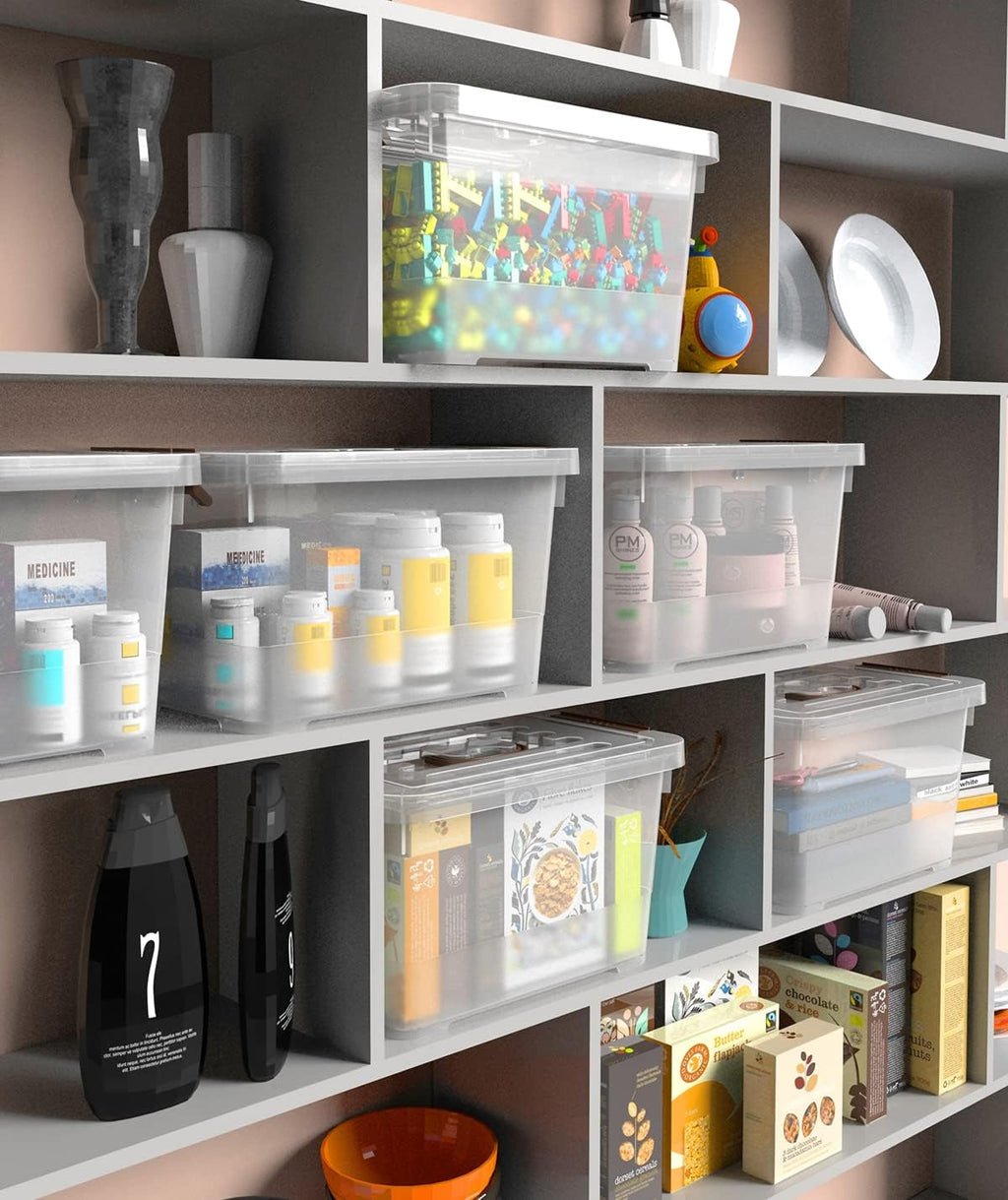 Clear Stackable Plastic Storage Bins With Lids