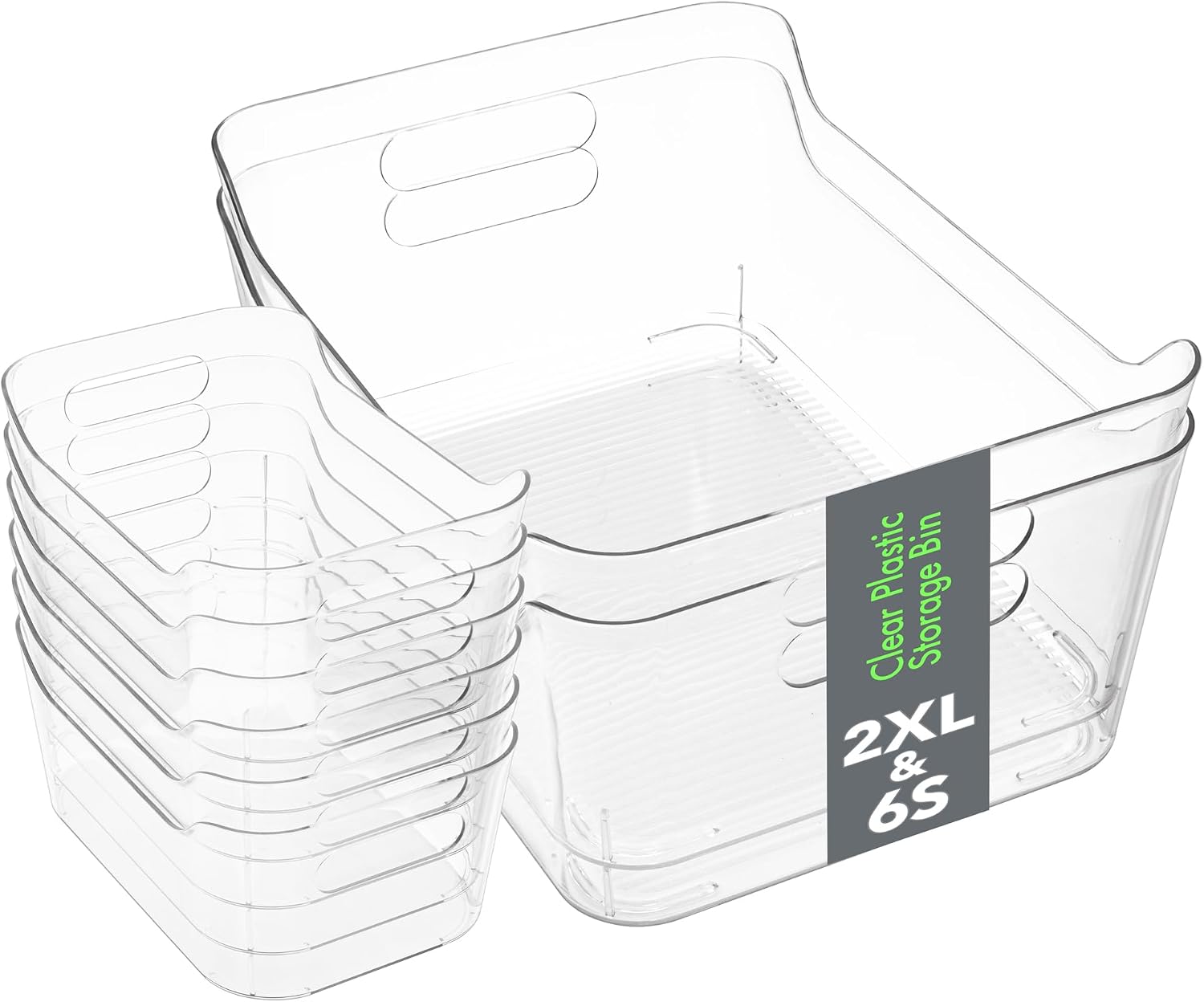 Clear Plastic Pantry Storage Organizer Bins