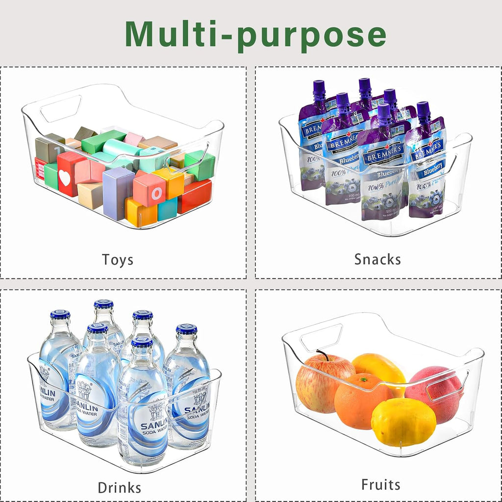 Clear Plastic Kitchen Storage Organizer Bins