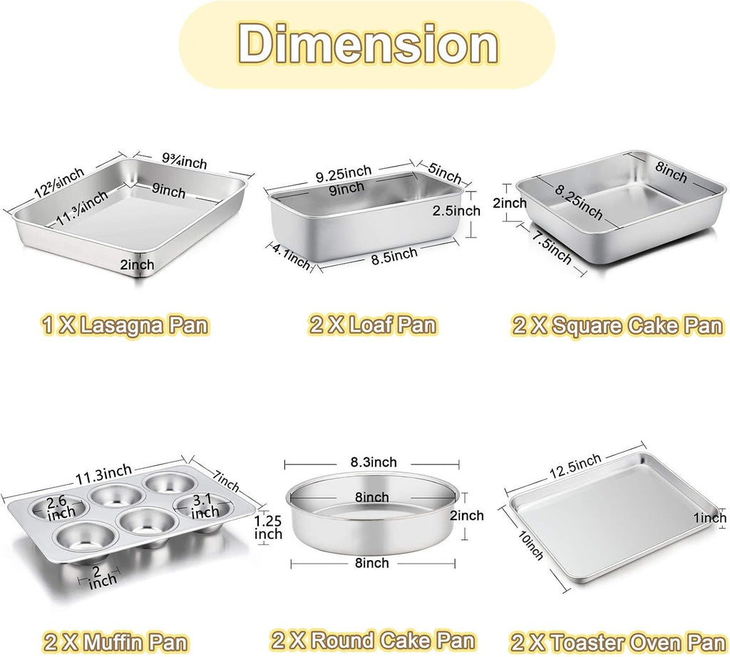 Stainless Steel Oven Bakeware Set Of Eleven