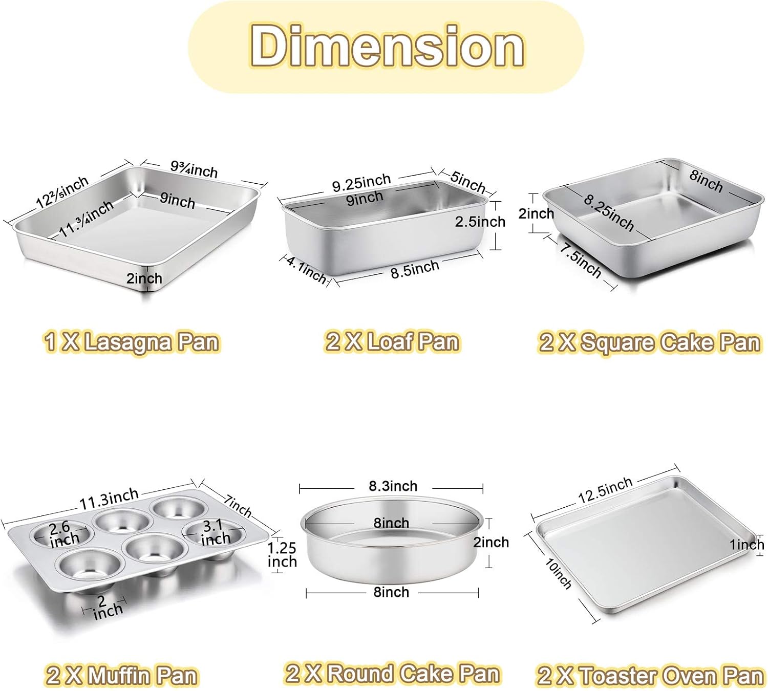 Stainless Steel Oven Bakeware Set Of Eleven