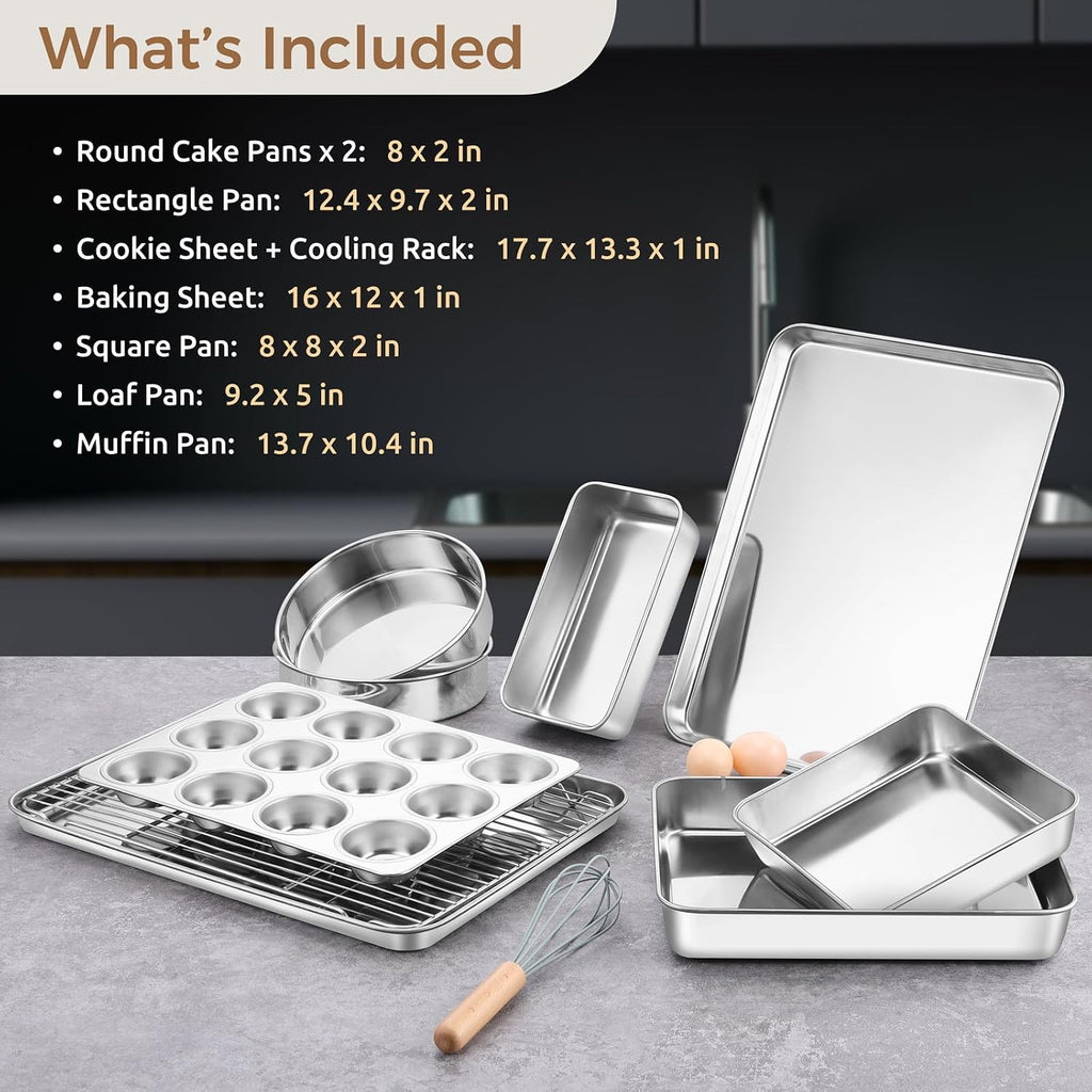 Stainless Steel Bakeware Set With Cooling Rack
