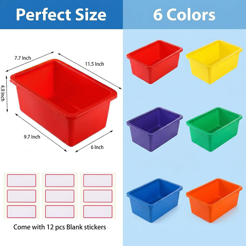 Stackable Plastic Cubby Storage Organizer Bins