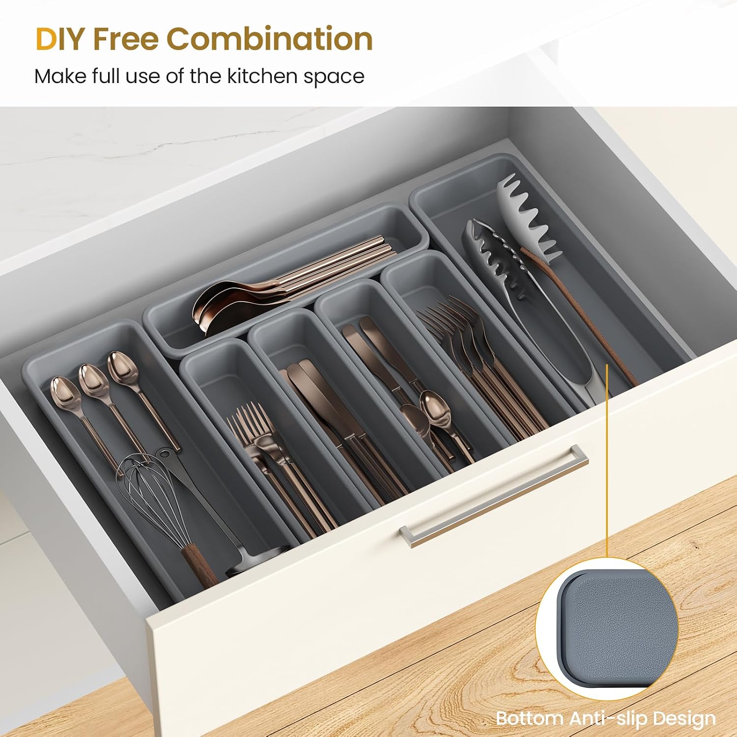 Silicone Kitchen Drawer Utensil Organizer