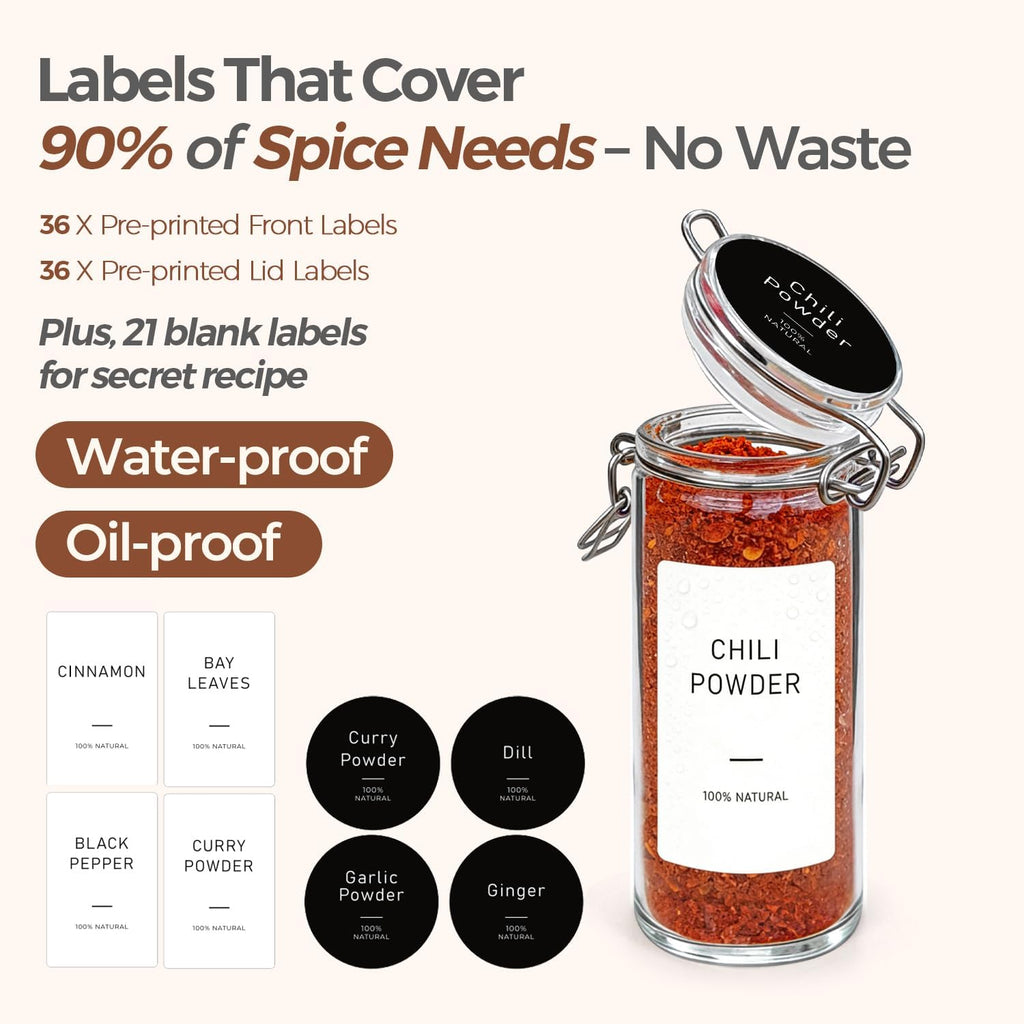 Small Glass Spice Jars With Labels