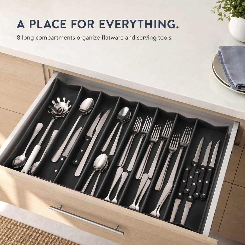 Expandable Silicone Utensil Drawer Organizer