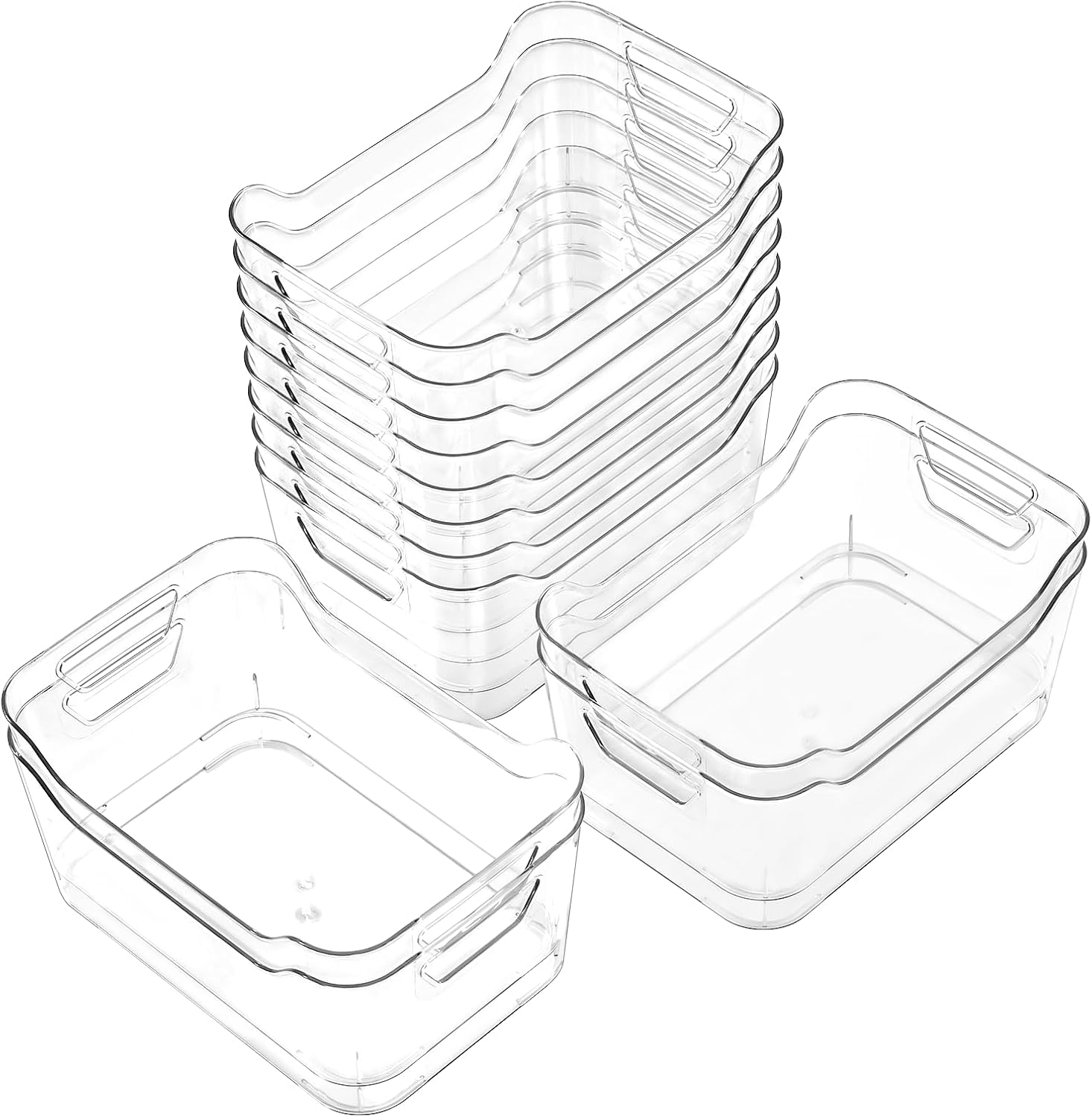 Clear Plastic Kitchen Storage Organizer Bins