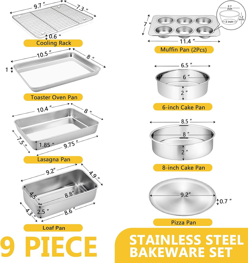 Stainless Steel Baking Pans Sheets Set