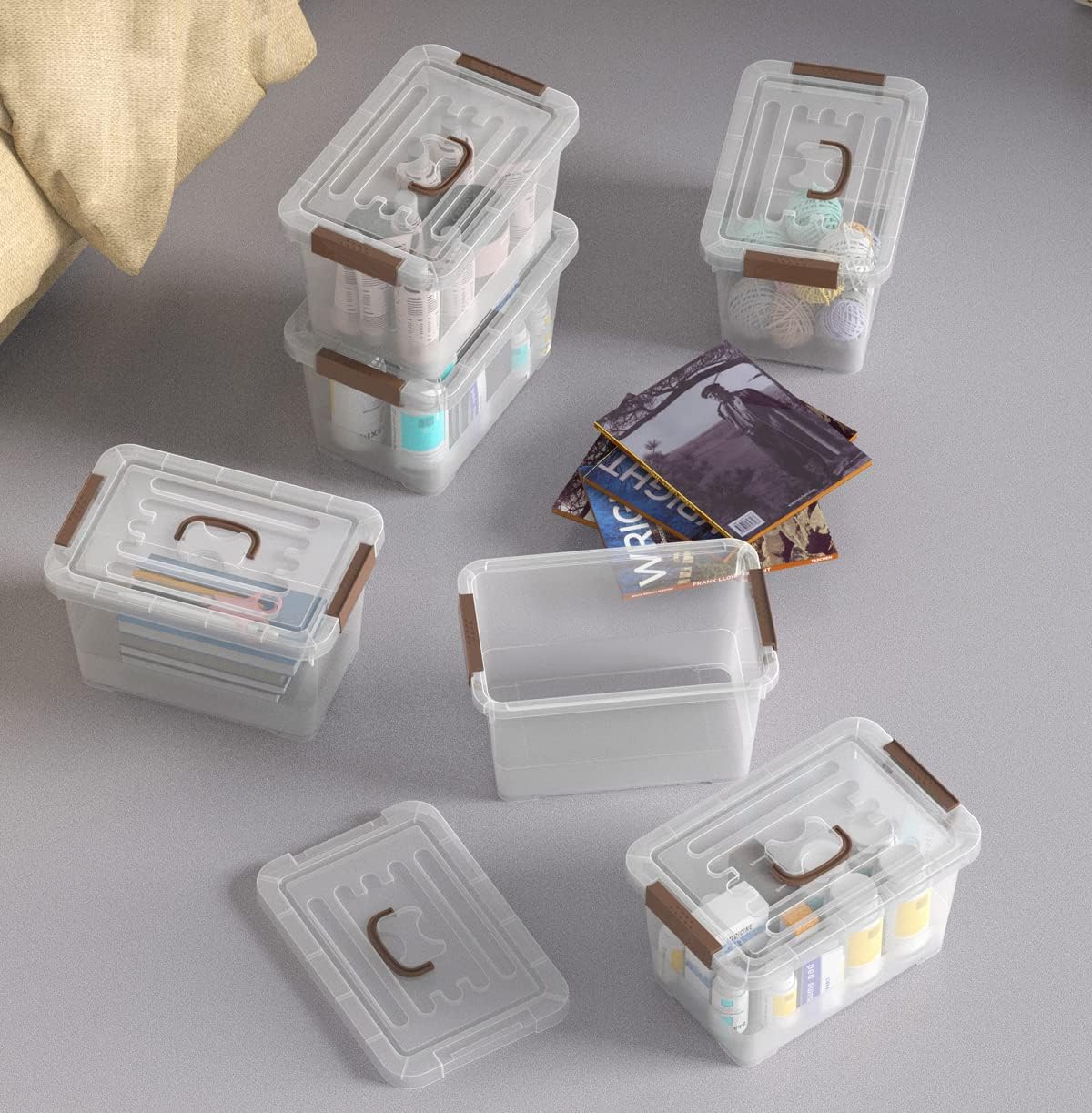 Clear Stackable Plastic Storage Bins With Lids