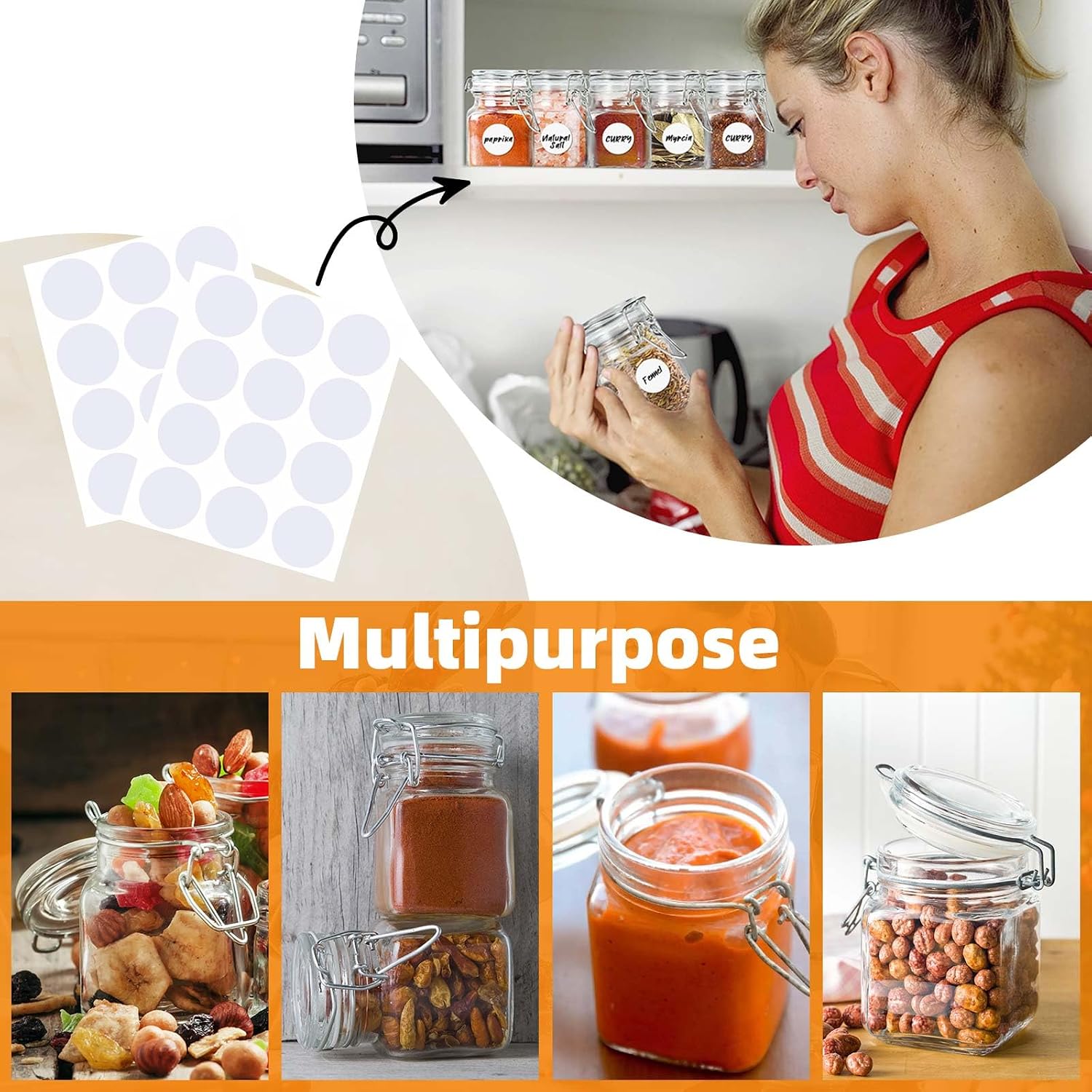 Small Glass Spice Jars Storage Containers