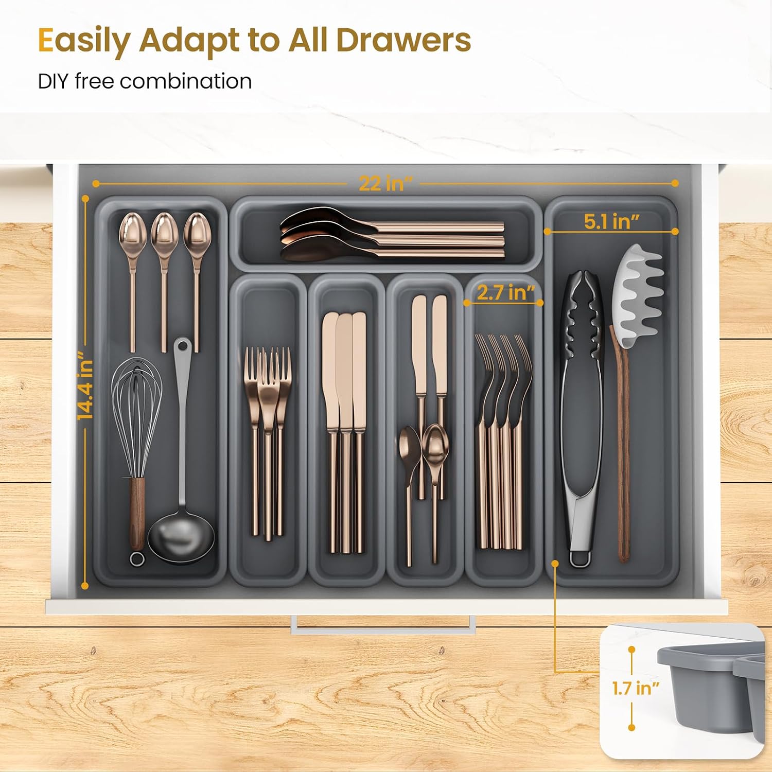 Silicone Kitchen Drawer Utensil Organizer