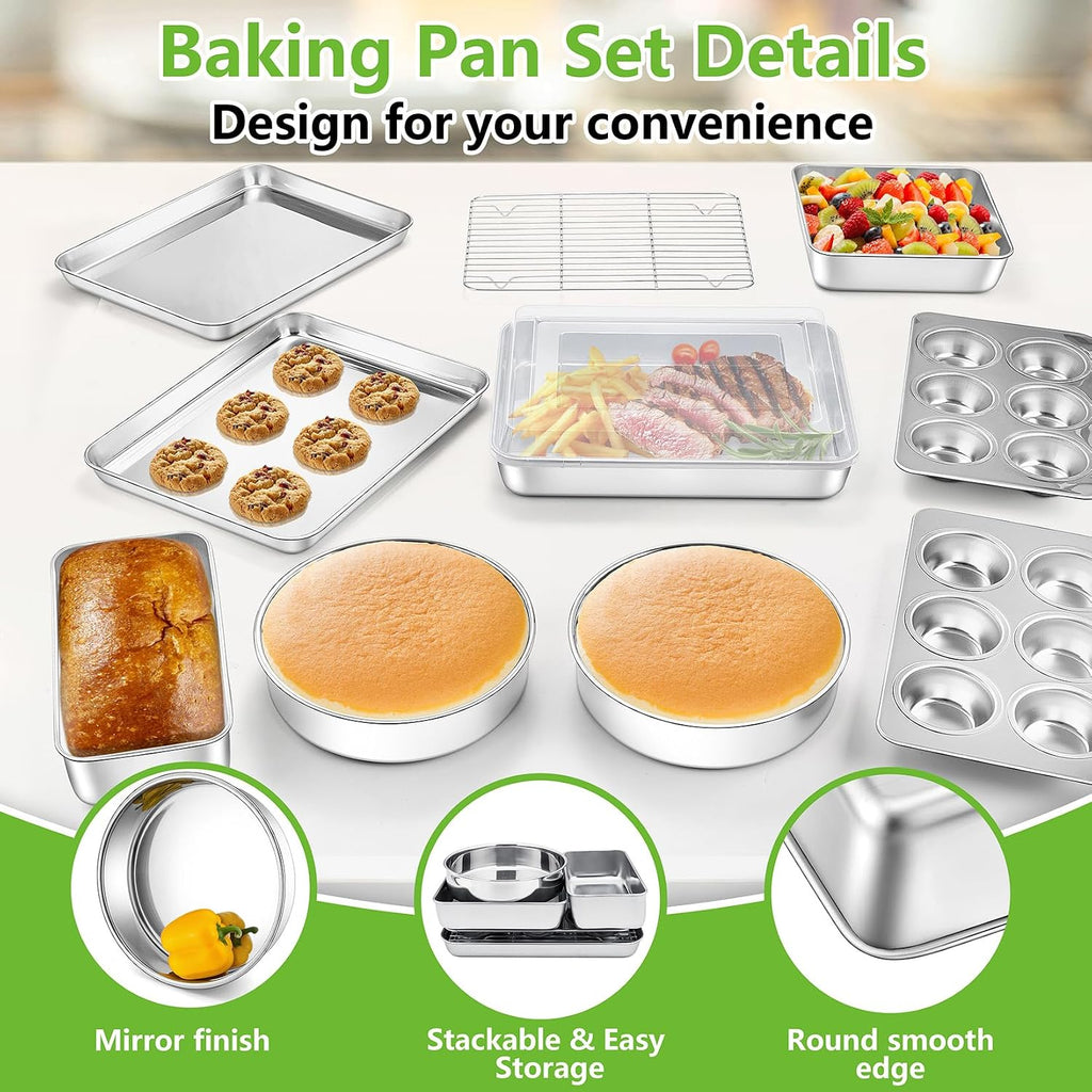 Stainless Steel Oven Bakeware Sheet Set