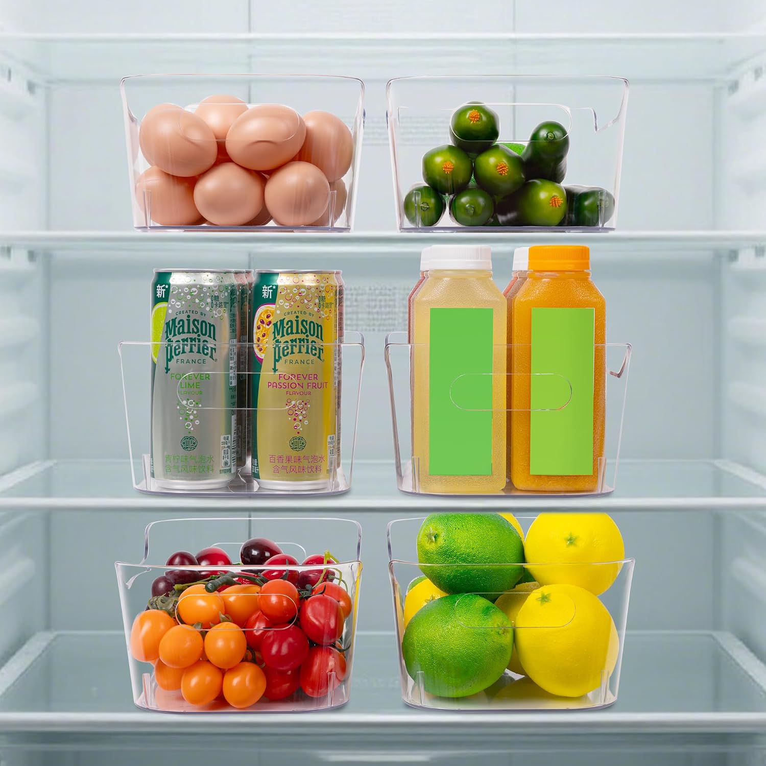 Clear Plastic Pantry Storage Organizer Bins