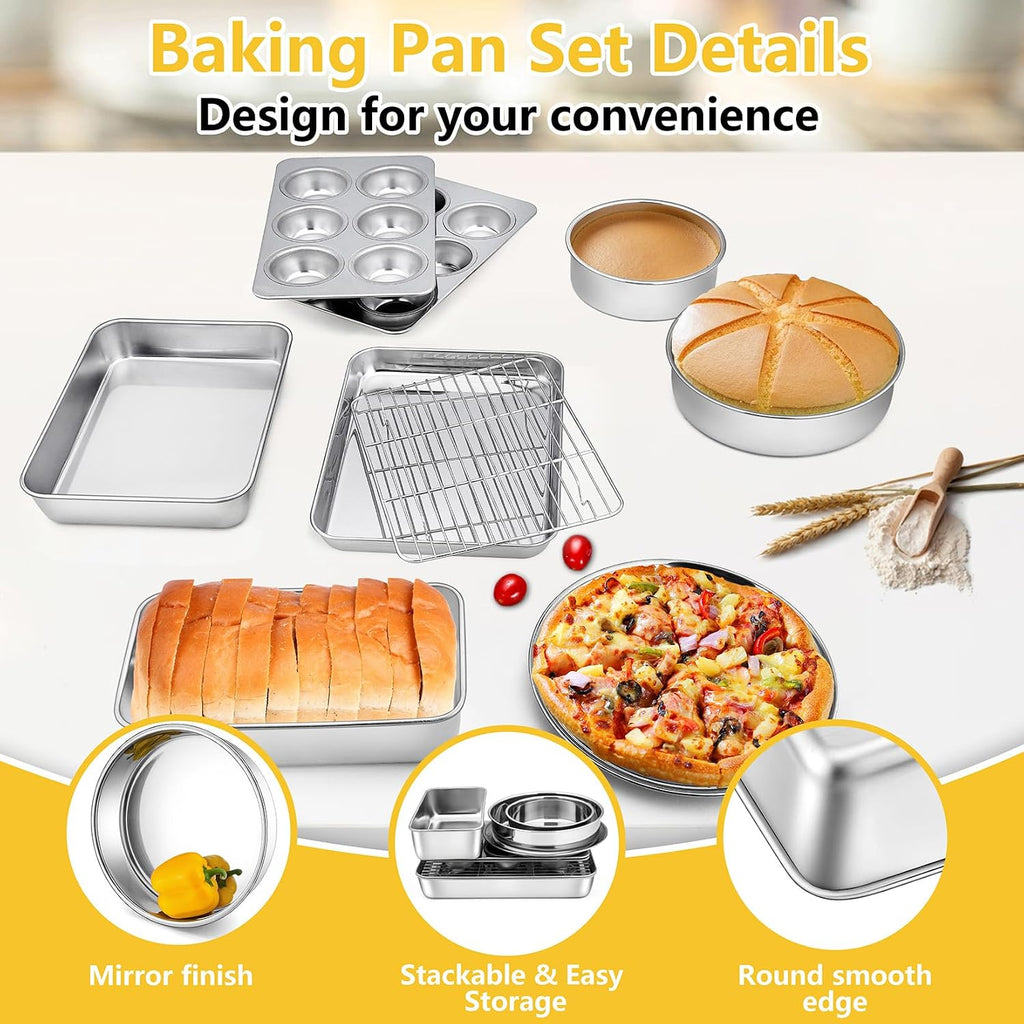 Stainless Steel Baking Pans Sheets Set