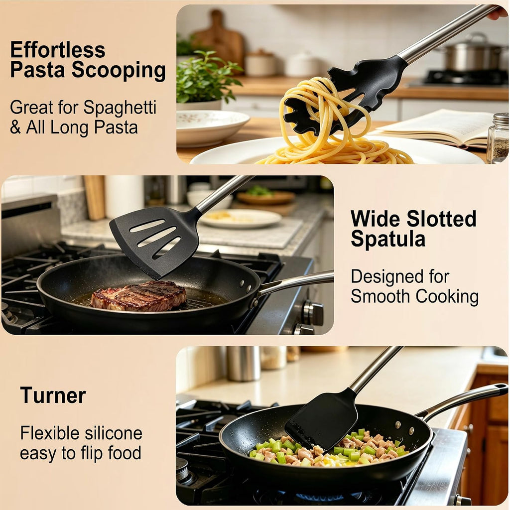 Heat‑Resistant Silicone Kitchen Utensils Set