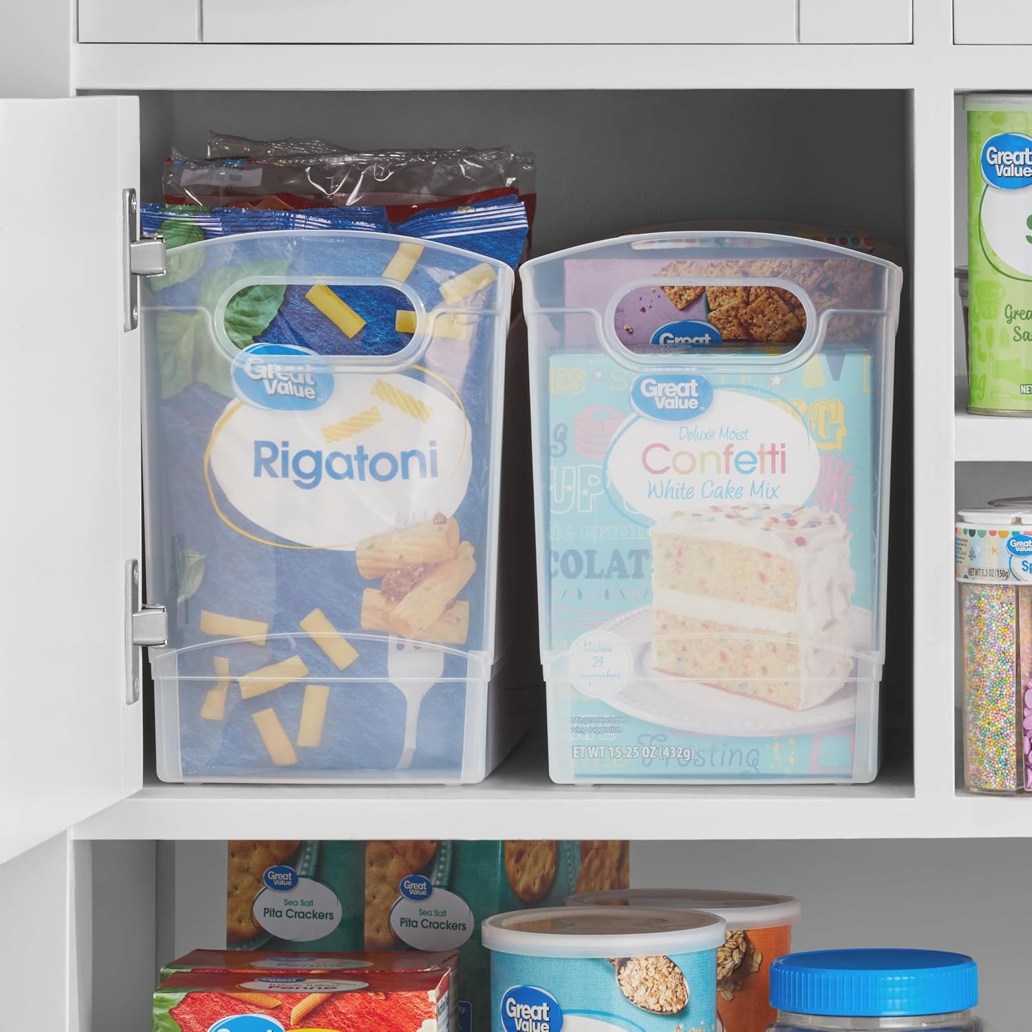 Clear Narrow Plastic Kitchen Storage Bins