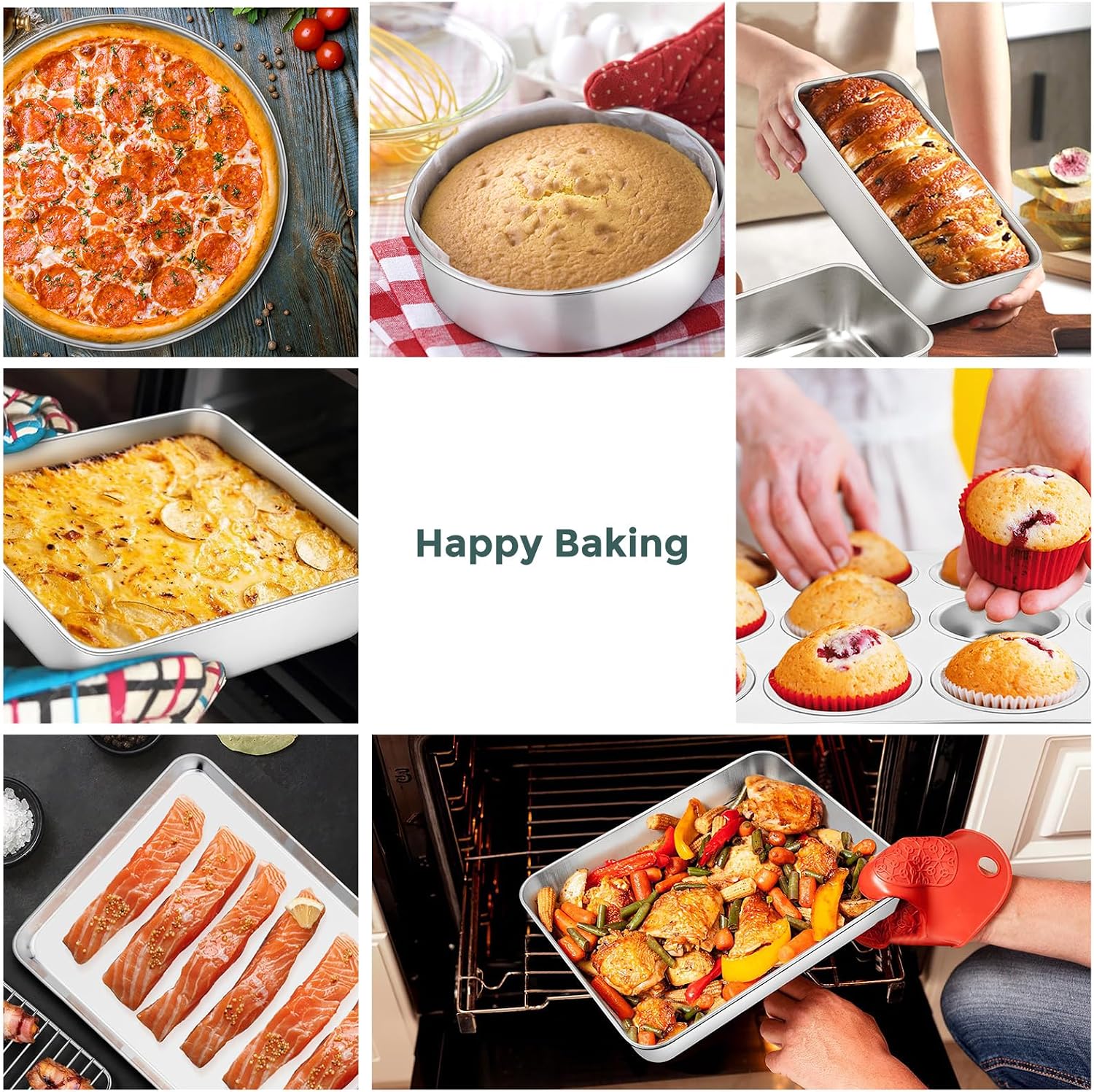 Stainless Steel Multi‑Function Bakeware Set