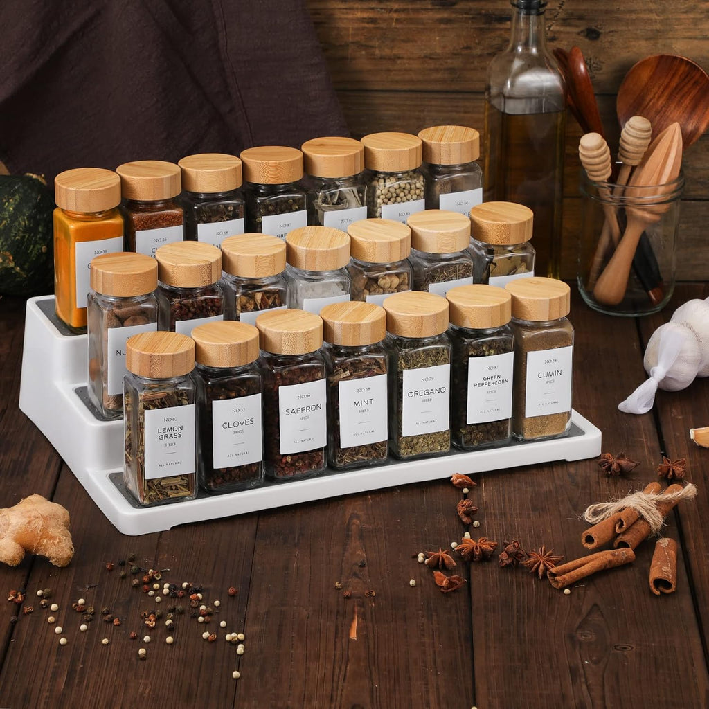 Glass Spice Jars With Bamboo Lids