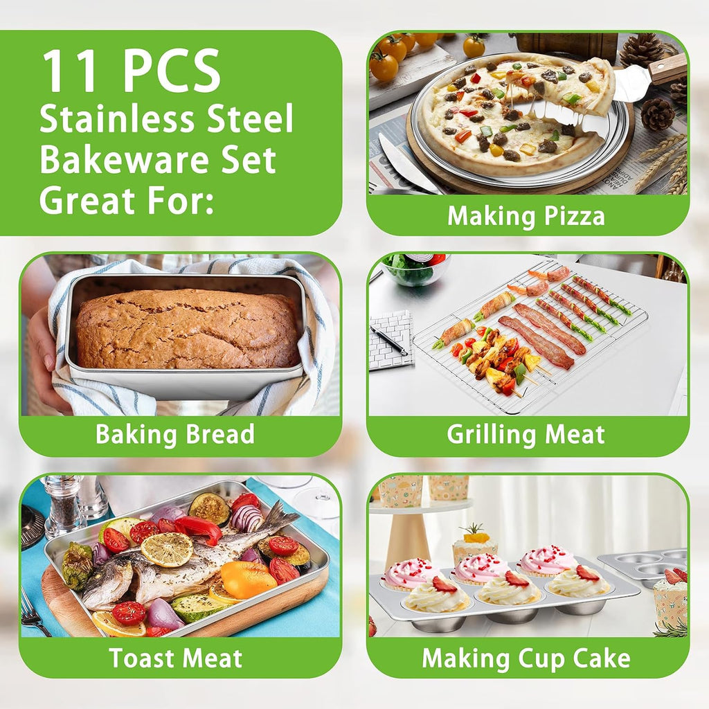 Stainless Steel Oven Bakeware Sheet Set