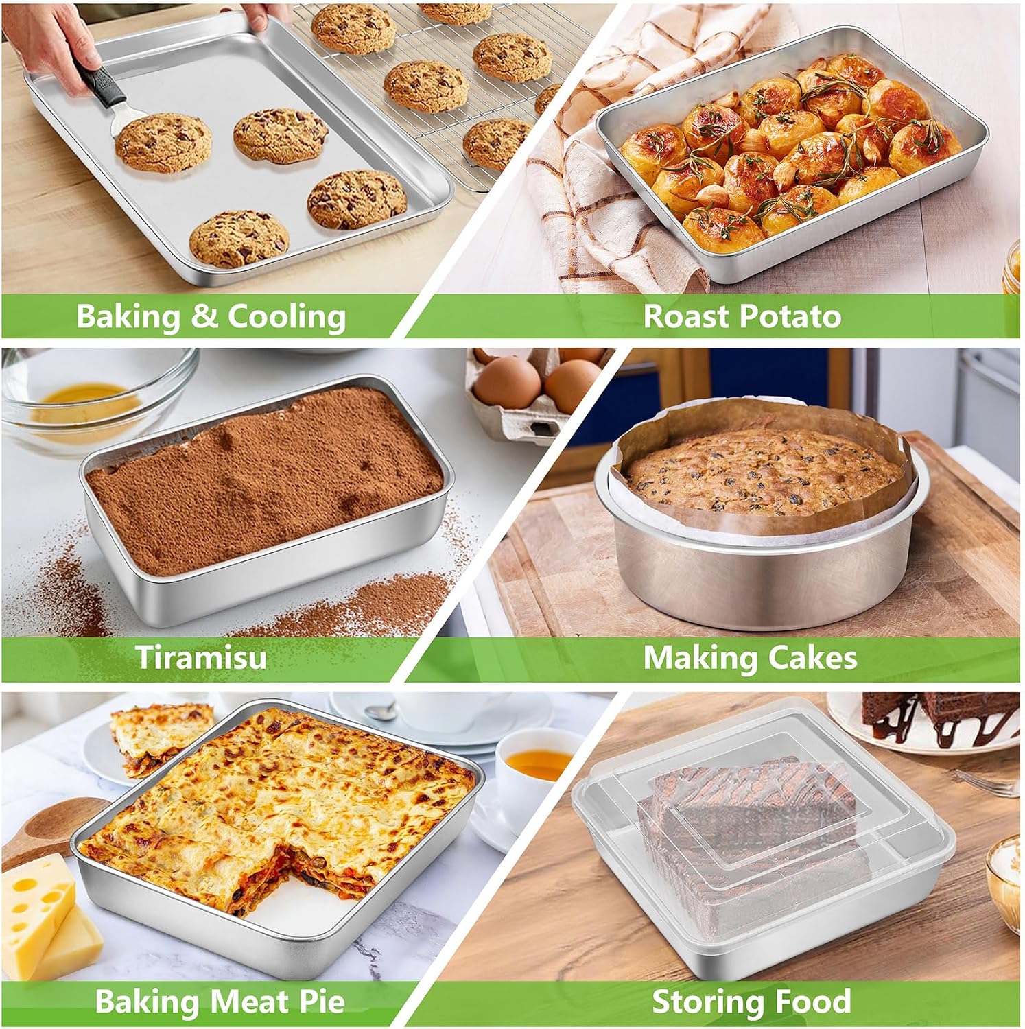 Stainless Steel Oven Bakeware Sheet Set