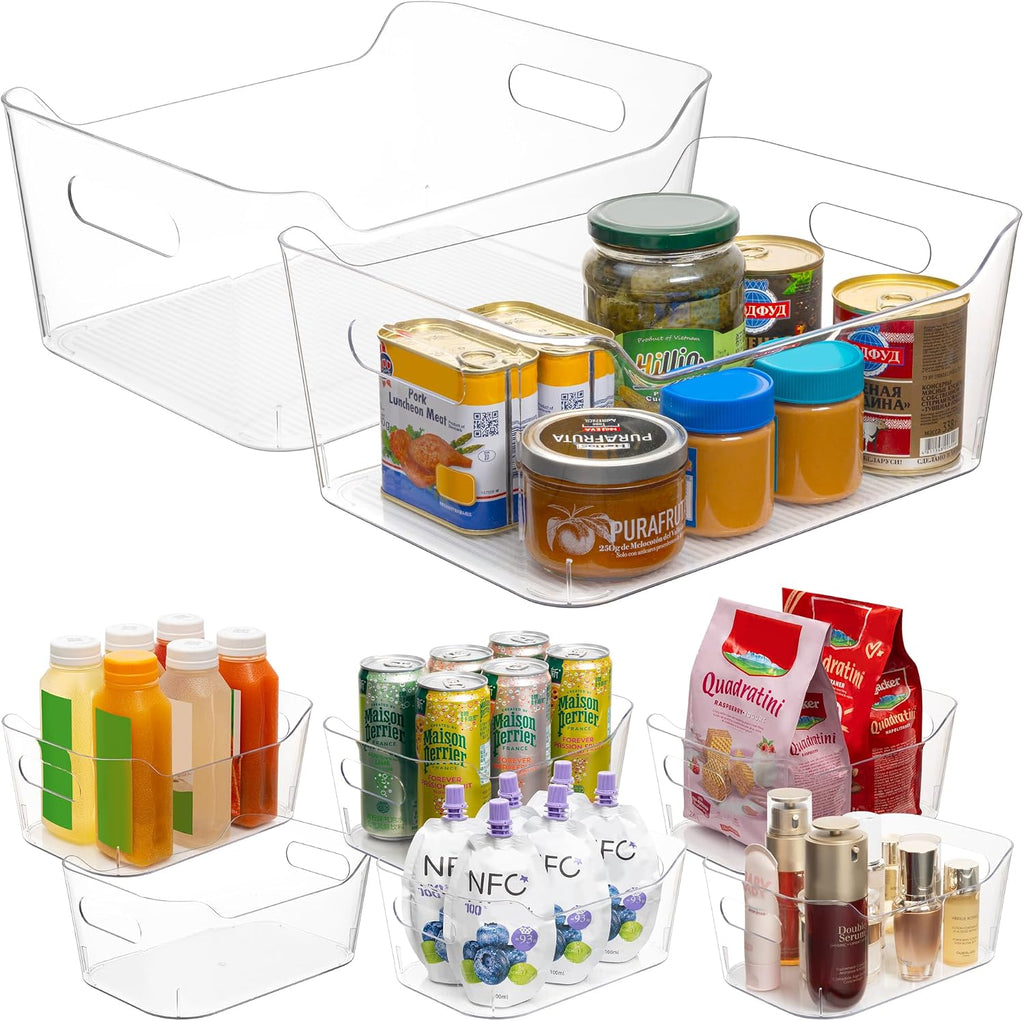 Clear Plastic Pantry Storage Organizer Bins