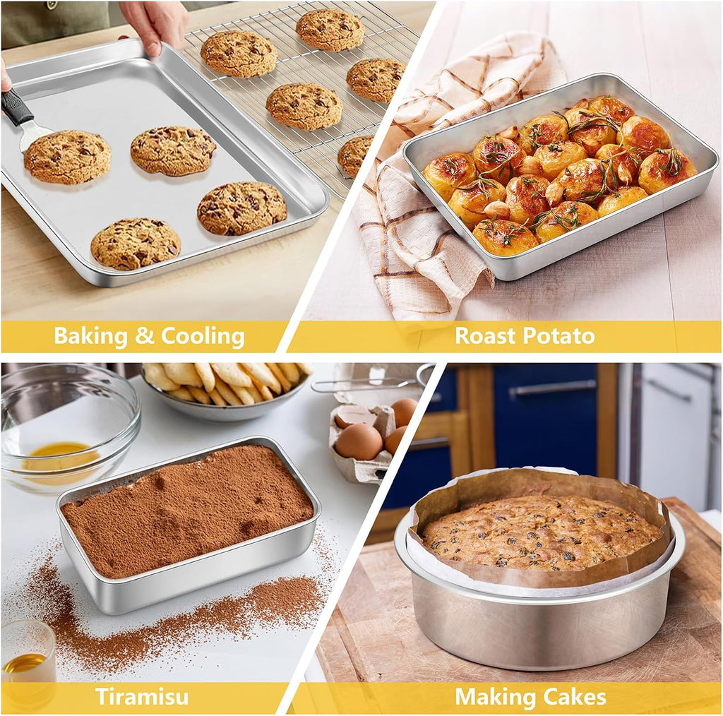 Stainless Steel Baking Pans Sheets Set