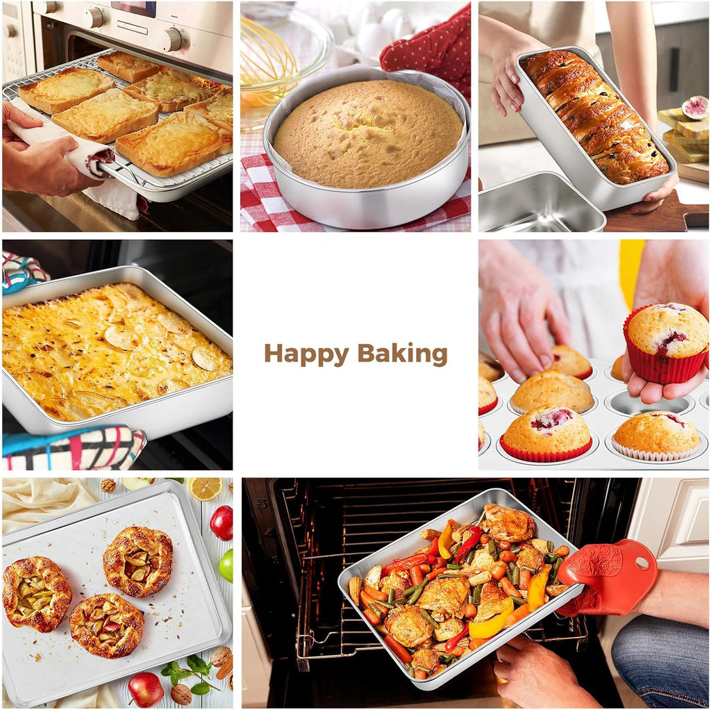 Stainless Steel Bakeware Set With Cooling Rack