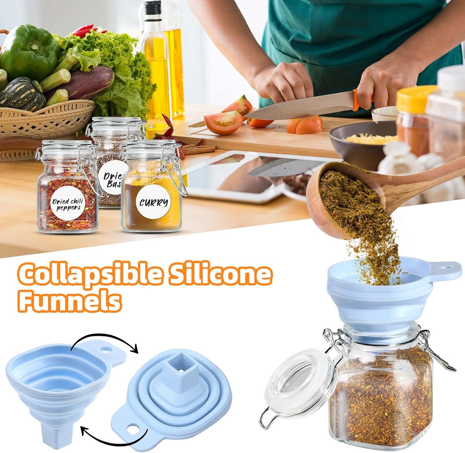 Small Glass Spice Jars Storage Containers