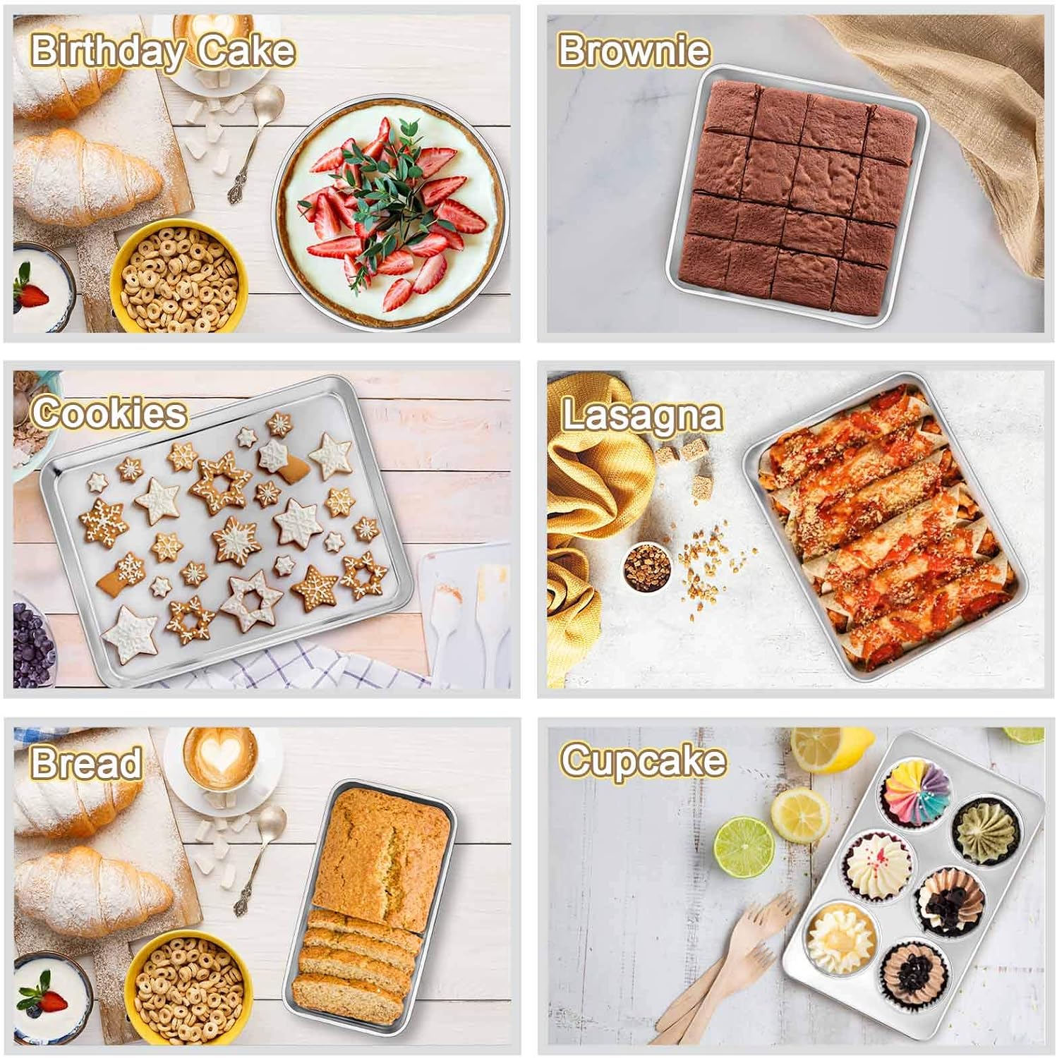Stainless Steel Oven Bakeware Set Of Eleven