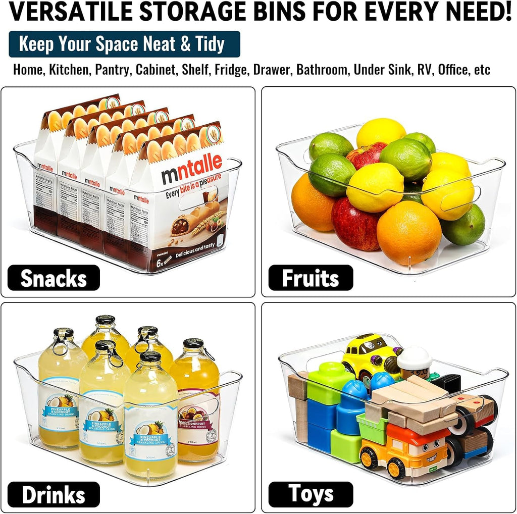 Clear Multi‑Purpose Plastic Storage Organizer Bins