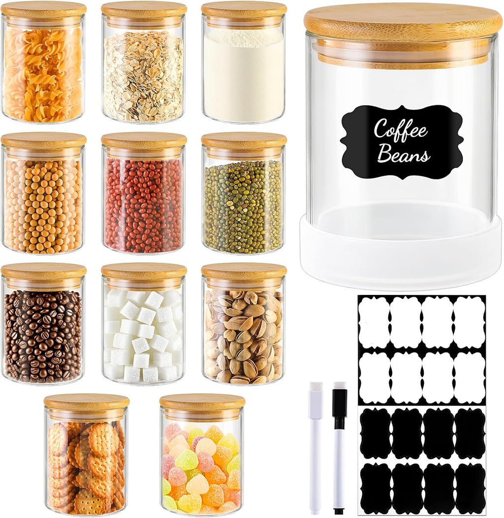 Round Glass Jars With Bamboo Lids