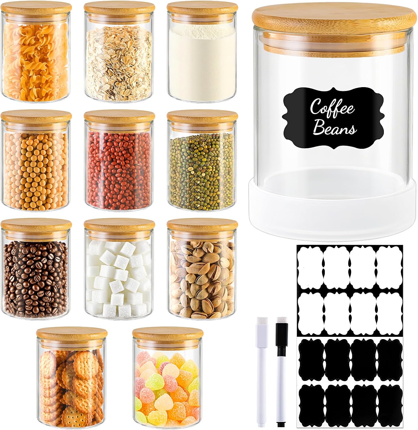 Round Glass Jars With Bamboo Lids