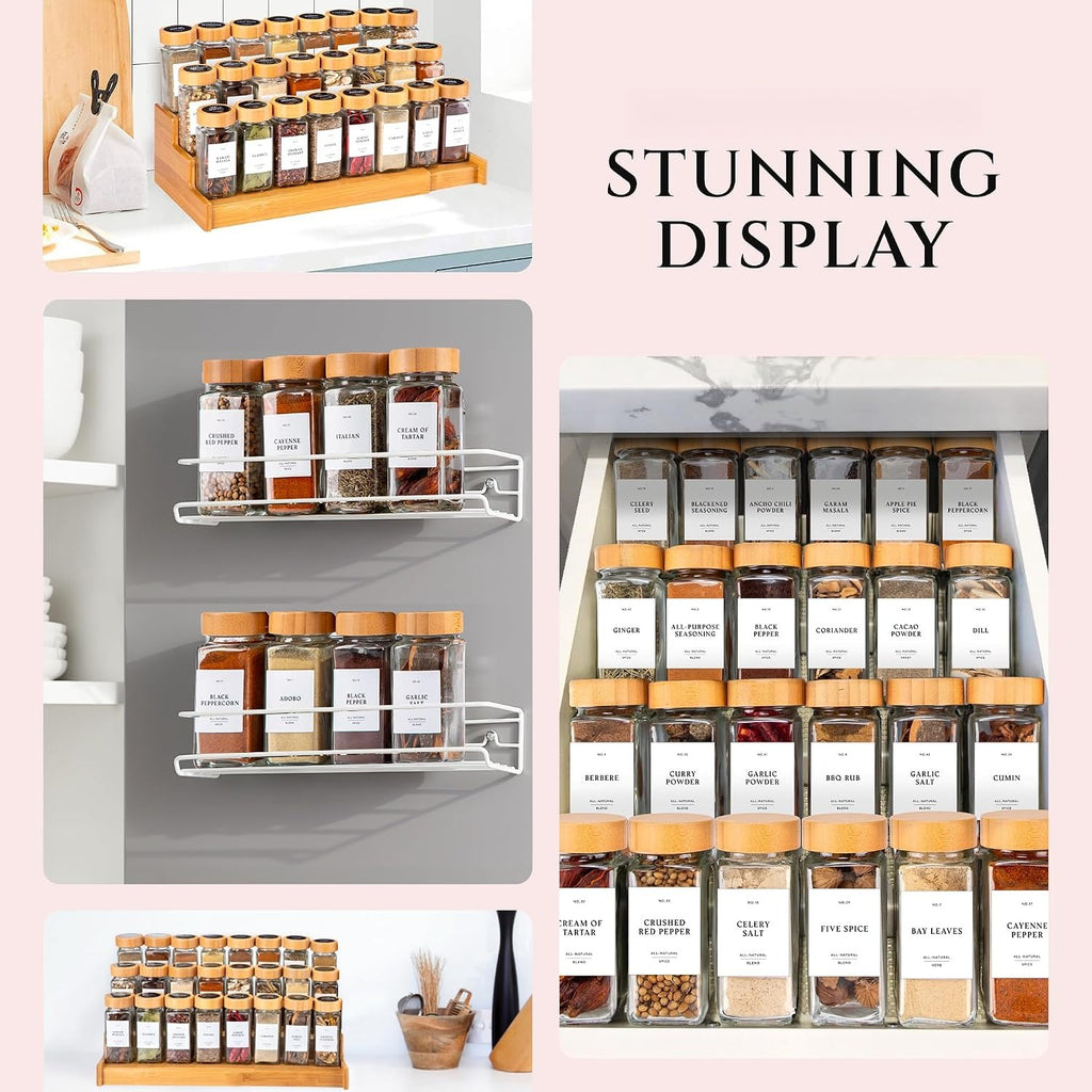 Glass Spice Jars With Bamboo Lids